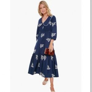Tuckernuck navy embroidered dress